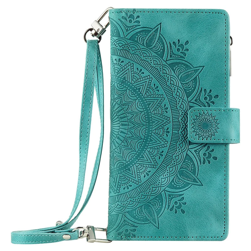 Crossbody Wallet Case Zip Card Flip Cover for iPhone 16e/15/14/13/12/11 XR SE 8 - Image 3 of 4