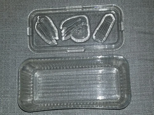 VTG Federal Glass Refrigerator Ribbed Dish With Lid - Never Used