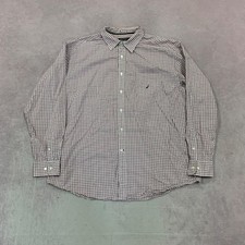 Nautica Shirt checked patterned long sleeve shirt with chest pocket Men's 2XL