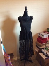 Shein Black Lace Dress Length Top Large