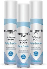 Summer's Eve Baby Powder Feminine Spray Talc-Free Odor Control 3 Pack