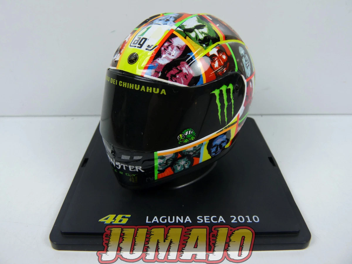Casque Miniature Moto Valentino Rossi N°46 - Saison 2008 - Échelle 1:18 - Neuf Avec Livre