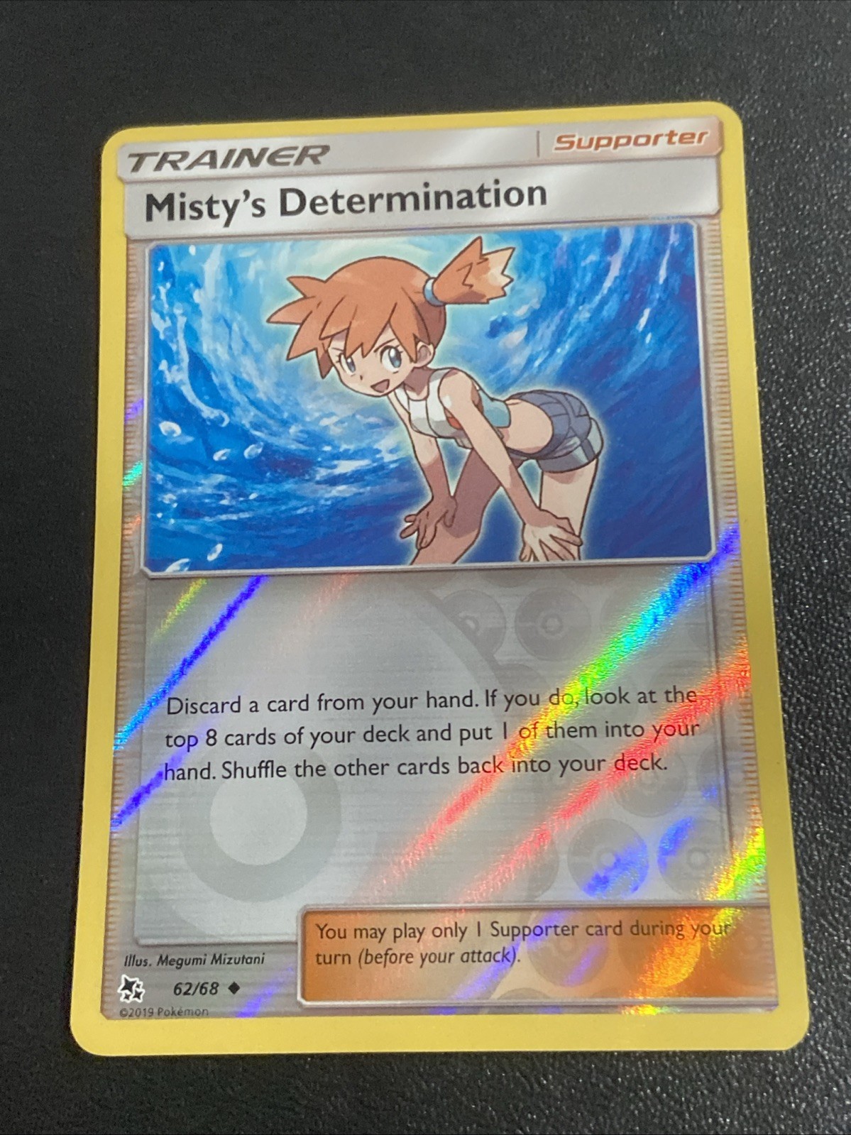 Misty's Determination Reverse Holo Uncommon Hidden Fates 62/68 NM