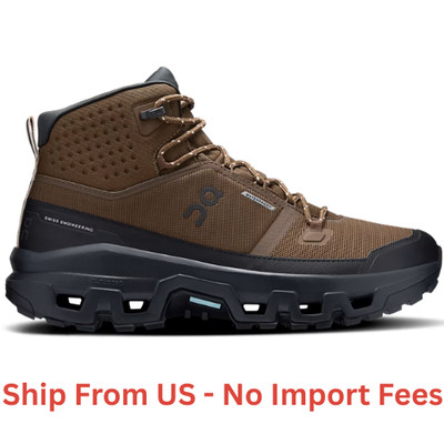 NEW! (Authentic) Men's On Cloudrock Mid Waterproof, Comfort Cushion, Earth/Black