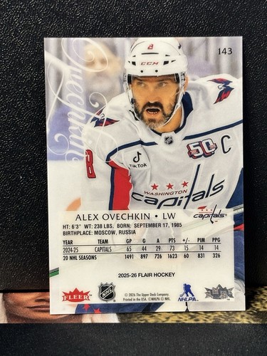 2025-26 Fleer Flair Alex Ovechkin #143 - Bild 2 von 2
