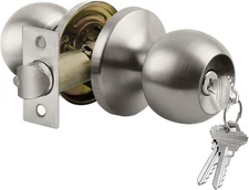 BESTTEN Keyed Entry Door Knob with Lock, Interior and Exterior Door Lock, Standa