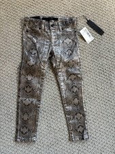 Joe&rsquo;s Jeans Girls Size 4 Snakeskin Print Skinny Pants Stretch Designer Denim NWT