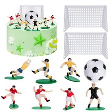 Soccer Cake Topper Decoration, Soccer Ball Player Cupcake Topper for Theme Bi...