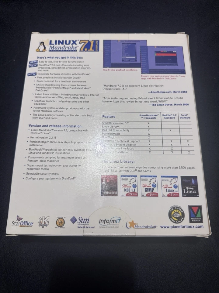 Linux Mandrake 7.1 Complete Big Box NIB 2000 Vintage Software - Image 4 of 4