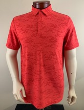 ADIDAS Men's Textured Camo Performance Golf Polo Shirt Bright/Vivid Red Size L