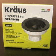 Kraus PST1-BL-C Kitchen Sink Strainer Black Kit / Standard 3.5" OR 4.5" Drain