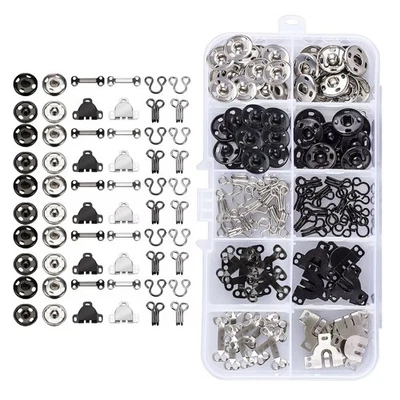 3 Styles Sewing Hook and Eye Closure Snap Fastener Clothing Fixing Tool 100 Pair - Image 1 of 4