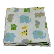 Carter  s Just One Year Animal Flannel Baby Receiving Blanket Giraffe Hippo Frog