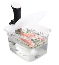 Versatile 12-Quart Sous Vide Container with Built-in Rack and Collapsible Hin