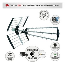 Antenna TV Esterna UHF Digitale Terrestre DVB-T2 5G 39 Elementi Alta Qualità HD