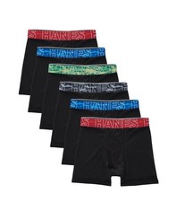 Hanes X Temp 6-Pack Black Boxer Briefs Youth Boys Size L   No Tags