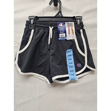 Champion Girls Active Shorts Black White Piping C814SH517 Size S 6 6X NWT