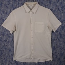 Lululemon Shirt Mens Large Commuter White Short Sleeve Button Up
