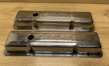 Vintage Edelbrock Signature Series Chrome Valve Covers Sbc Small Block Chevy Vintage Edelbrock Signature Series Chrome Valve Covers Sbc Small Block Chevy