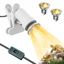 Reptile Heat Lamp 360 Rotatable Turtle Light 25W/50W UVA/UVB Bulbs White