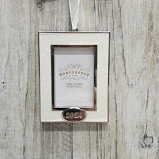 2024 Wondershop Target Metal Christmas Tree Ornament Glittered Picture Frame NEW