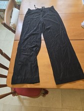 Women’s Black Solid Track Pants Drawstring Elastic Waist Athleisure Size S