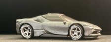 Hot Wheels Gray Ferrari SF90 Stradale CUSTOM Wheel & Tire Real Riders