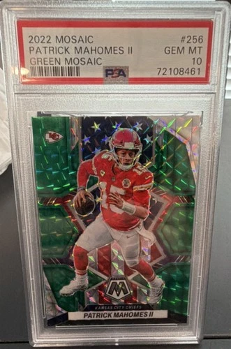 2022 Panini Mosaic National Pride Patrick Mahomes II #256 Green Mosaic PSA 10