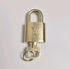  305 Louis Vuitton Lock  Key Gold Brass Padlock Authentic