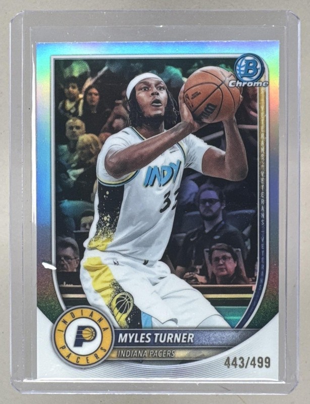 Myles Turner 2025 Bowman #BCV-161 Refractor Chrome /499