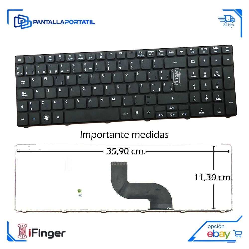 Teclado ESPAÑOL para Packard Bell Easynote TK37 Negro repuesto