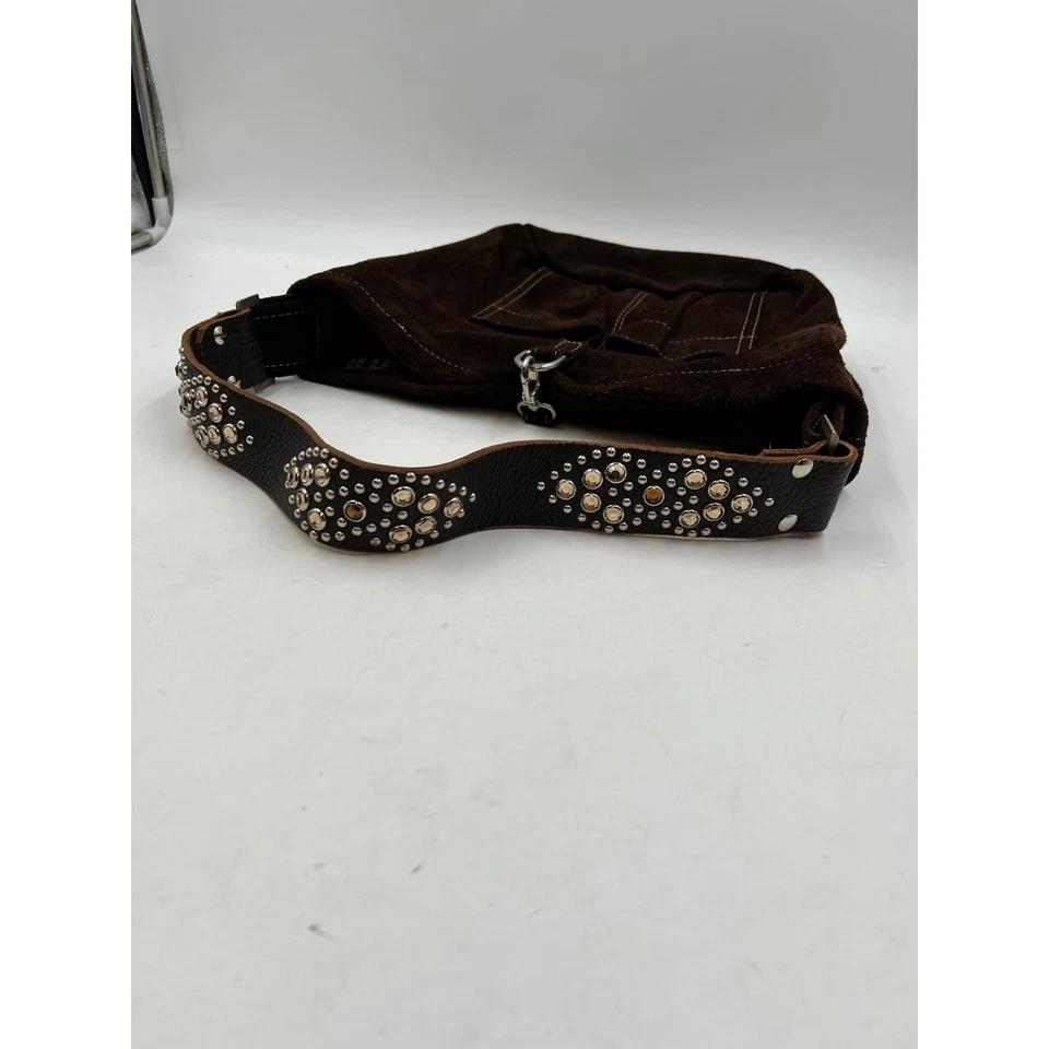 Tylie Малибу замши кожи Hobo наплечная сумка коричневый с заклепками акценты милый - Изображение 3 из 4