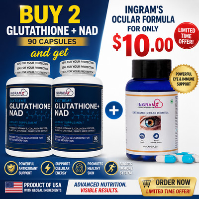 July 4th SALE Exxtreme Glutathione & NAD-Buy 2 GET Eye essentials for $10.00