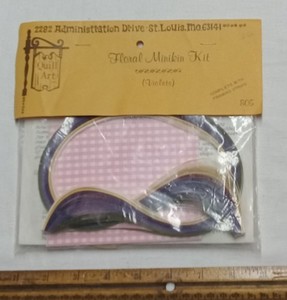 Vintage Quilling Kit --Violets -- Includes Paper, Framing Strips, Instructions