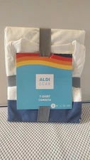 Aldi Gear Unisex Size Small T-shirt Short Sleeve White/Blue NWT 
