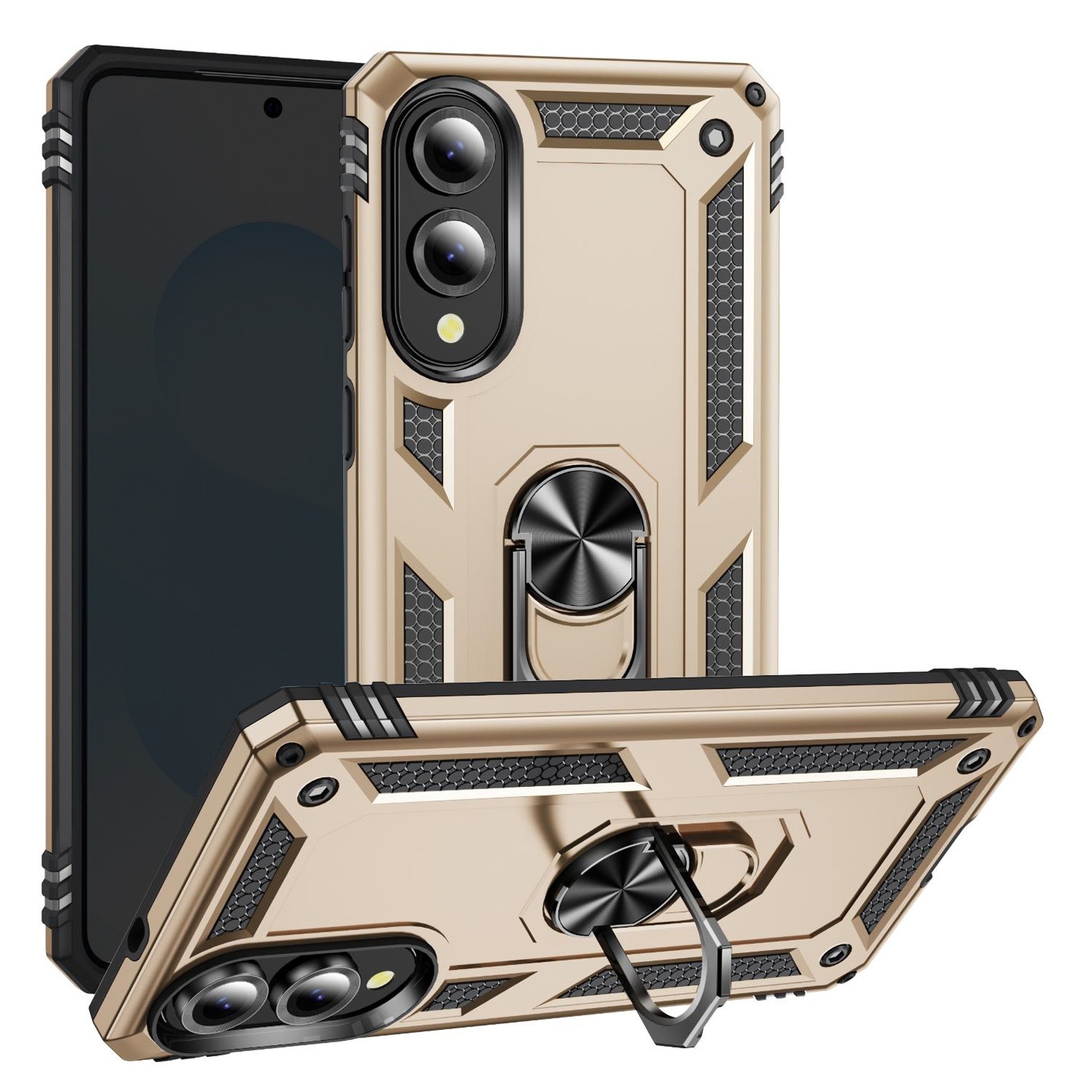 Coque Galaxy S25 Edge Avizar dorée hybride avec bague