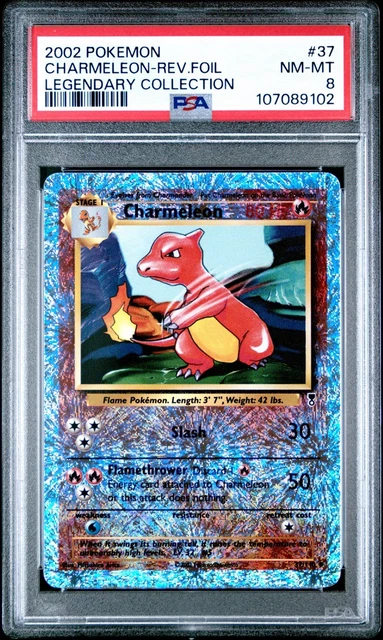 POKEMON CHARMELEON 2002 LEGENDARY COLLECTION #37 REV.FOIL PSA 8