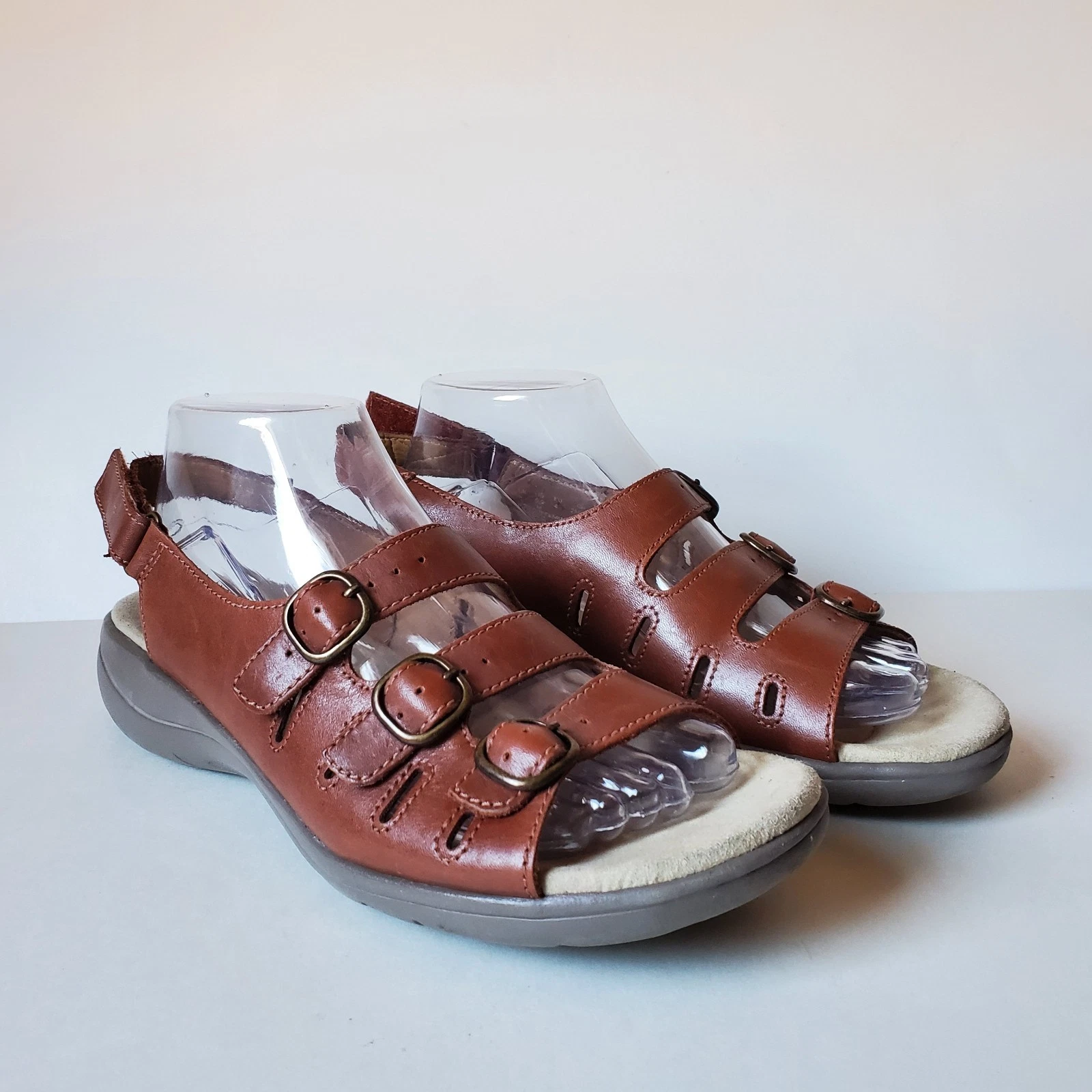 Sandali donna Clarks Saylie quarzo pelle marrone misura 9 5 fibbia regolabile ballerine