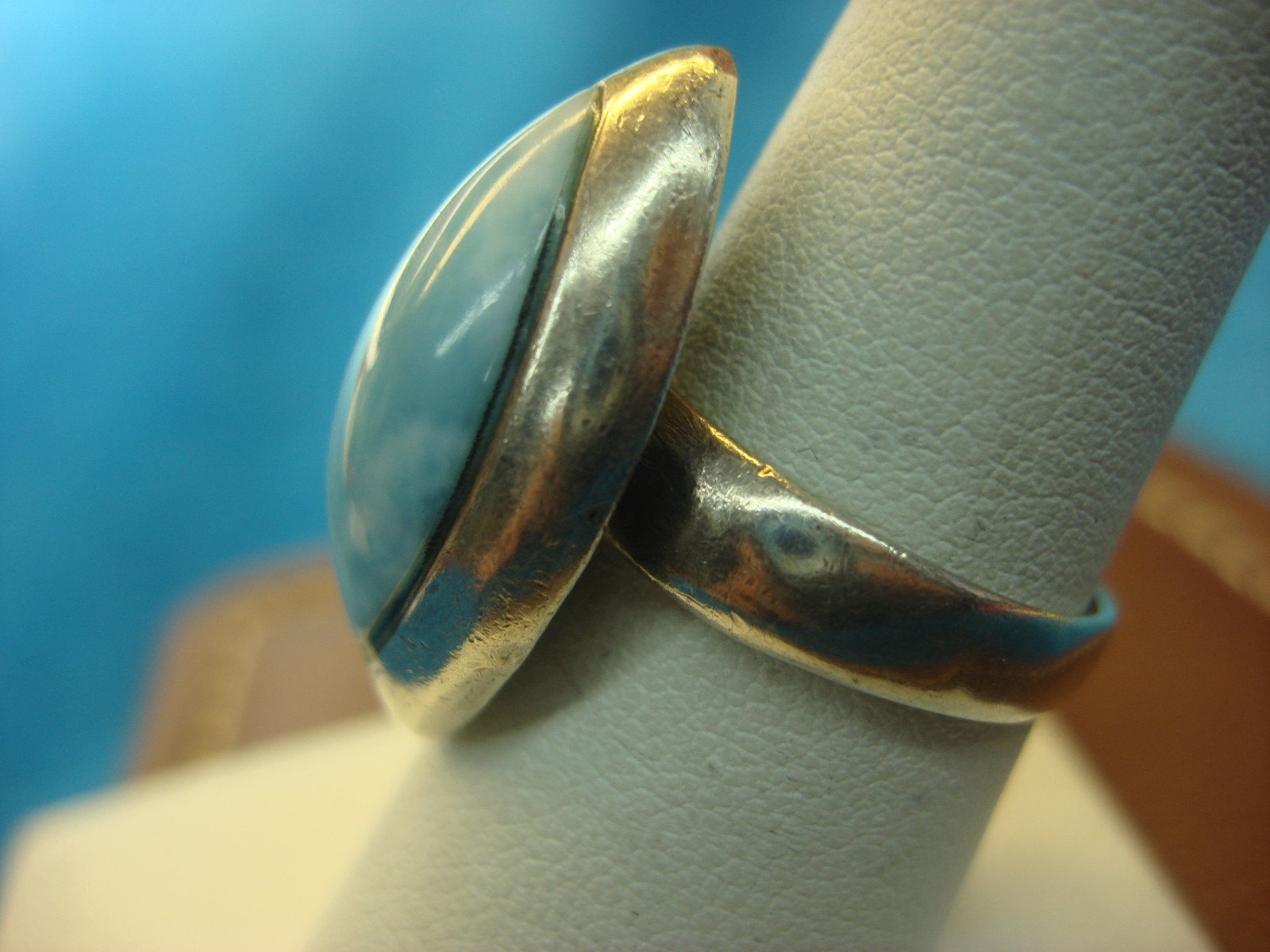 PRETTY STERLINGSILVER RING WITH NICE LARIMAR STON… - image 4