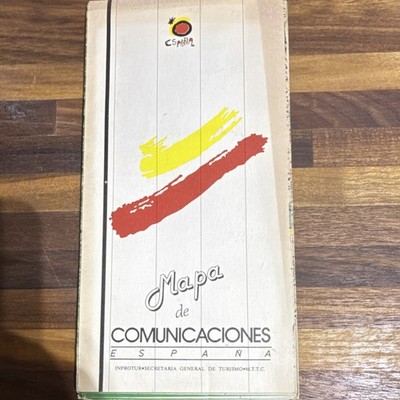 Mapa de Comunicaciones España Fold-Out Map Iberia Spanish Tourism Europe