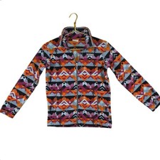 Columbia Kids Fleece Jacket Aztec Southwestern Print Zip Up Coat Size M 10/12