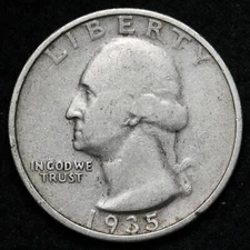 1935-S Washington SILVER Quarter - Circulated - Complete Your Album!