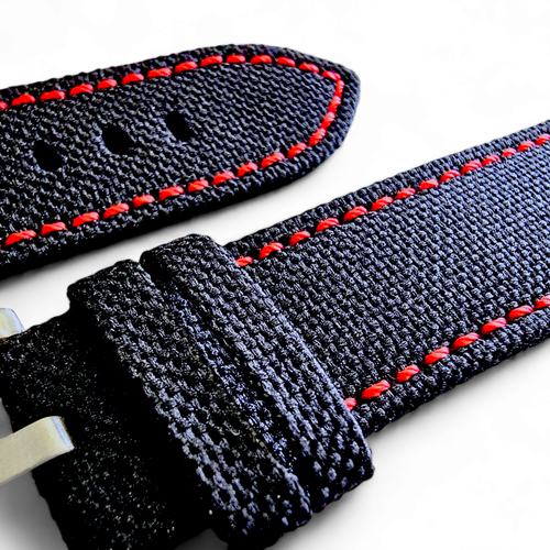 High Quality Canvas Nylon Sailcloth Watch Strap Band Black Mens 18 20 22 24 mm - Picture 87 of 95
