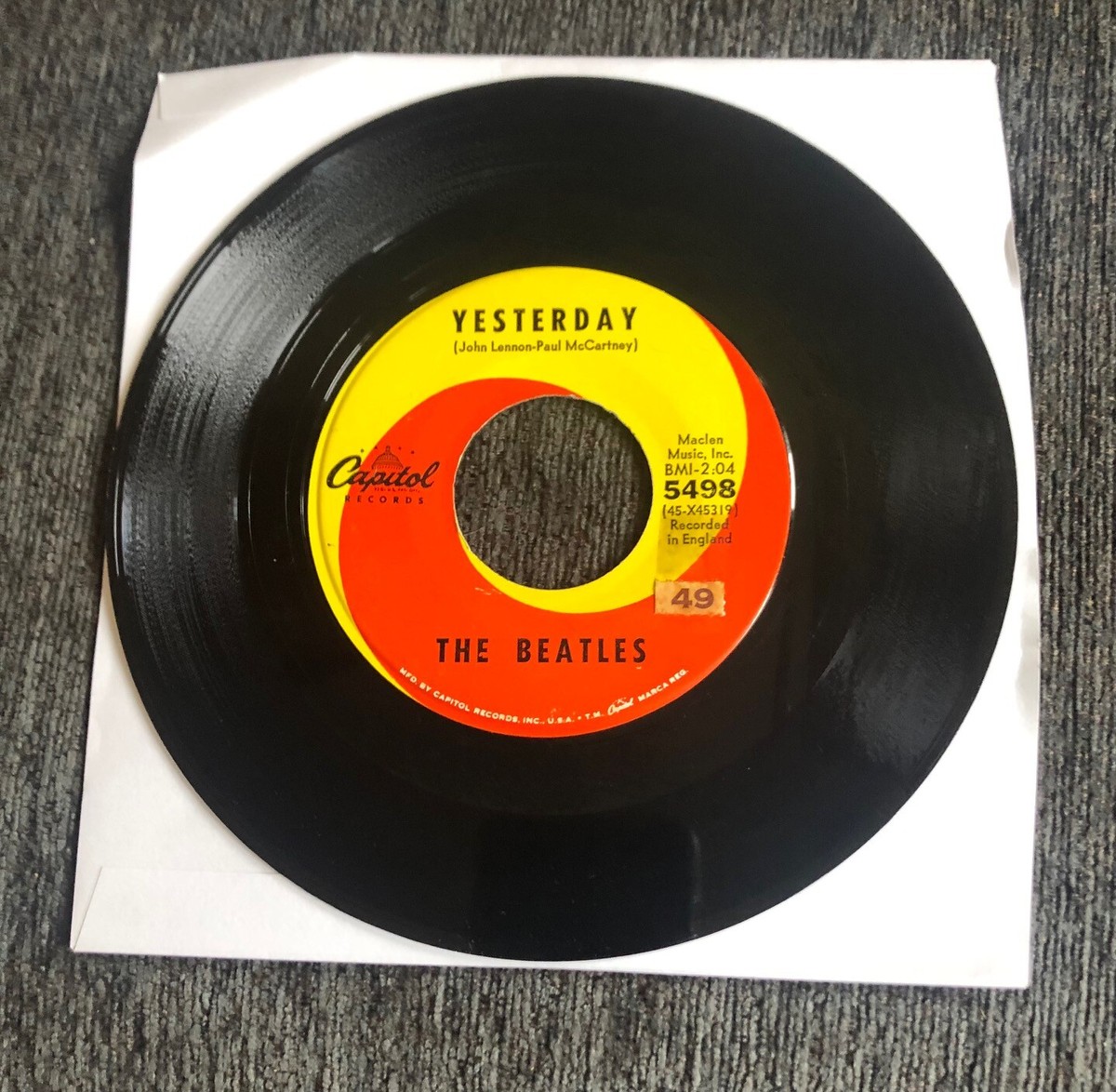 The Beatles - Yesterday / Act Naturally - Capital 5498 - Original