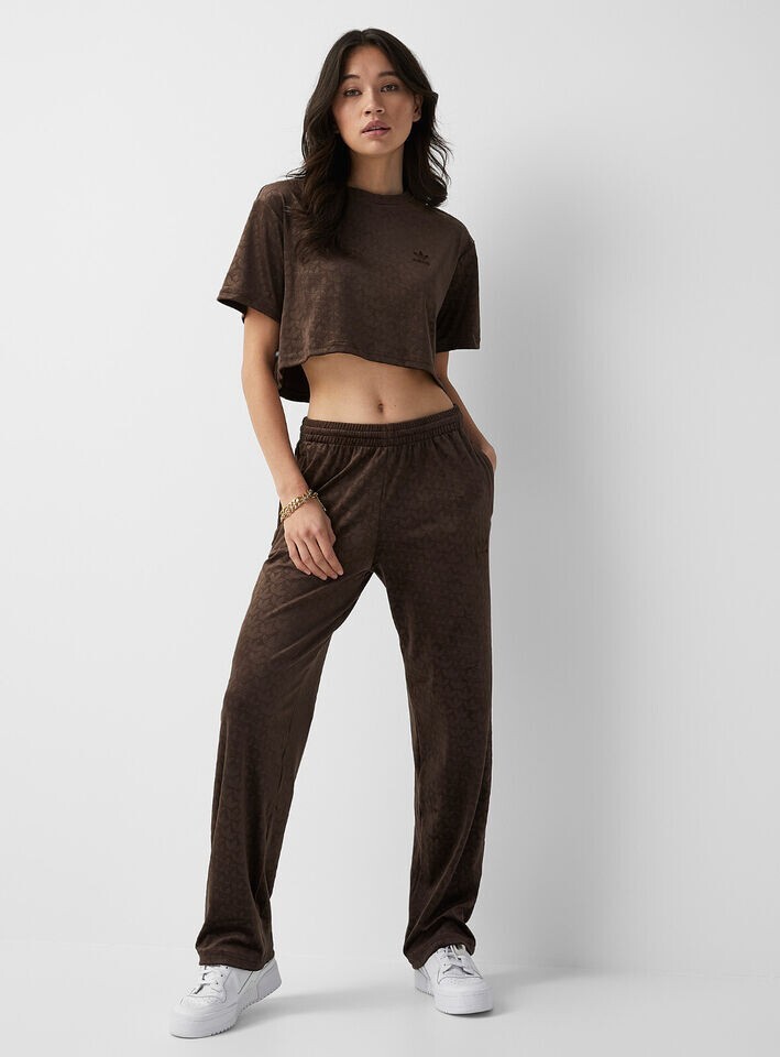 ★★Adairs★★ Velvet straight pants brown HL9122 adidas Velvet Straight Pants - Brown | Free Shipping with