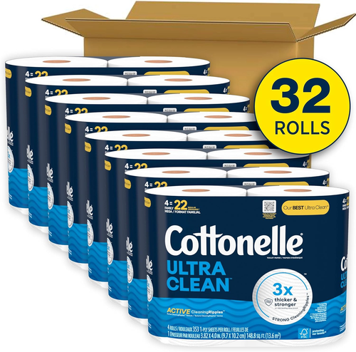 Ultra Clean Toilet Paper with Active Cleaningripples Texture, 32 Family Mega Rol - Picture 2 of 12