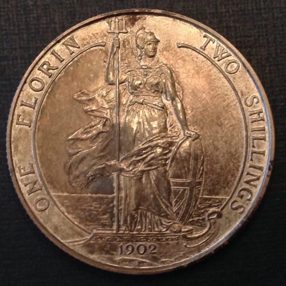 ~ 1902 Great Britain Edward VII Matte Proof Silver Florin  - Image 2 of 4