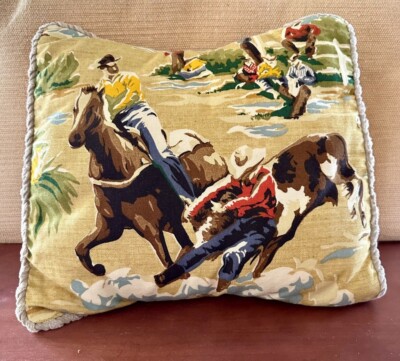 Glenna Jean CASSIDY & BANJO Western Cowboy Nursery Pillow (14 x13 )