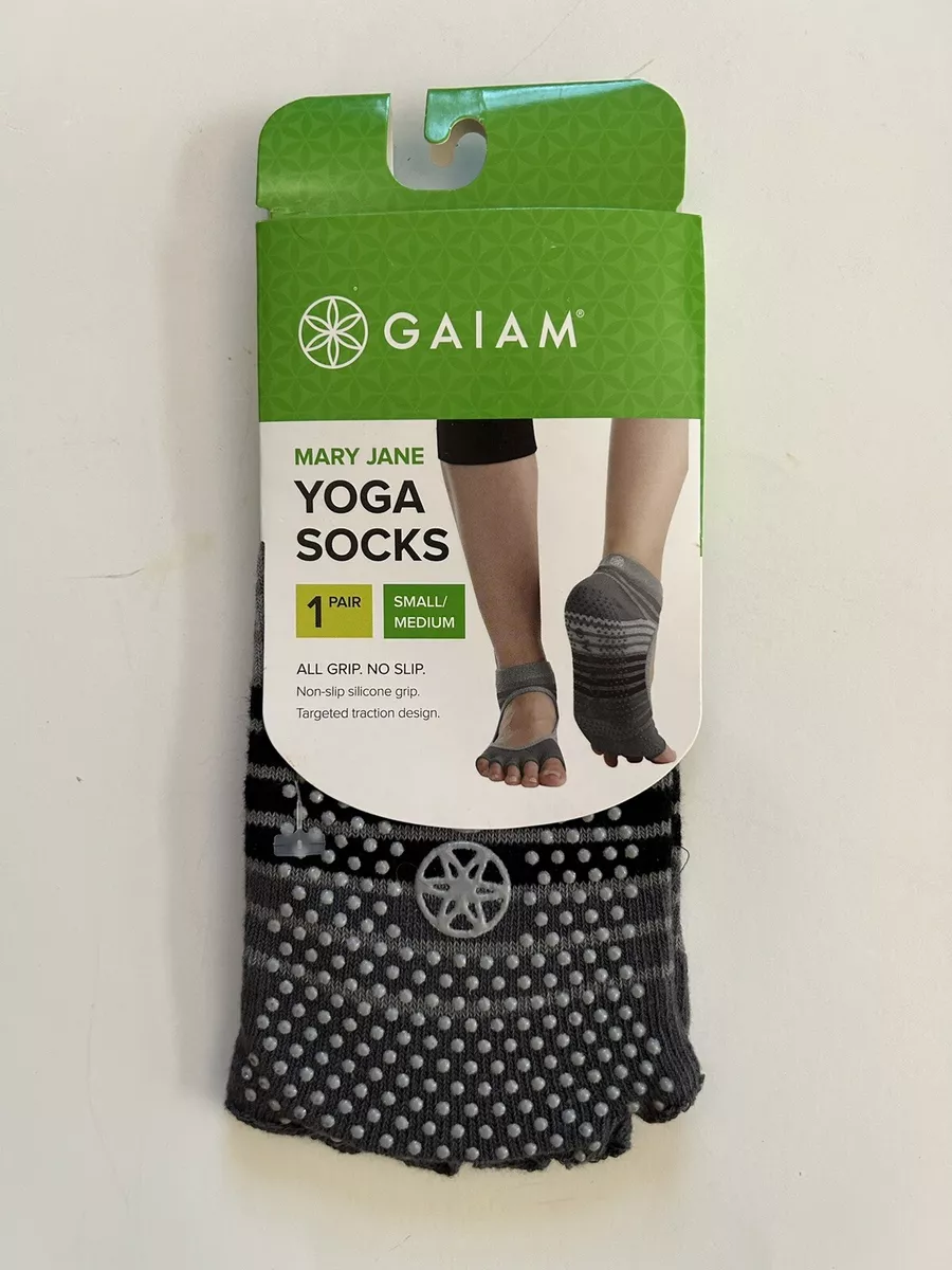 Gaiam Yoga Socks - 1 Mary Jane All Grip, No Slip NEW in Package