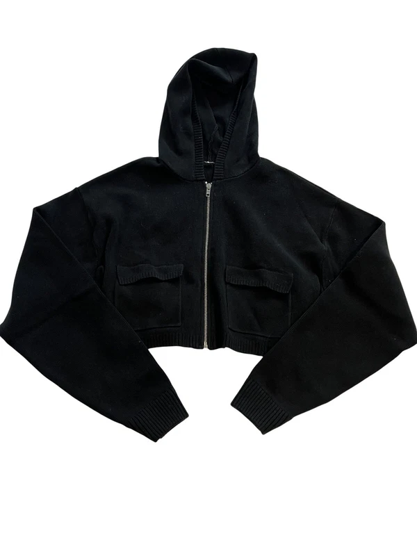 alo-yoga scholar knit cargo full zip hoodie